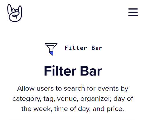 The Events Calendar: Filter Bar