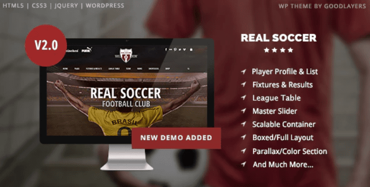 Real Soccer - Sport Clubs WordPress