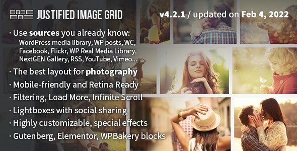 Justified Image Grid Premium WordPress Gallery