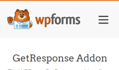 WPForms GetResponse addon