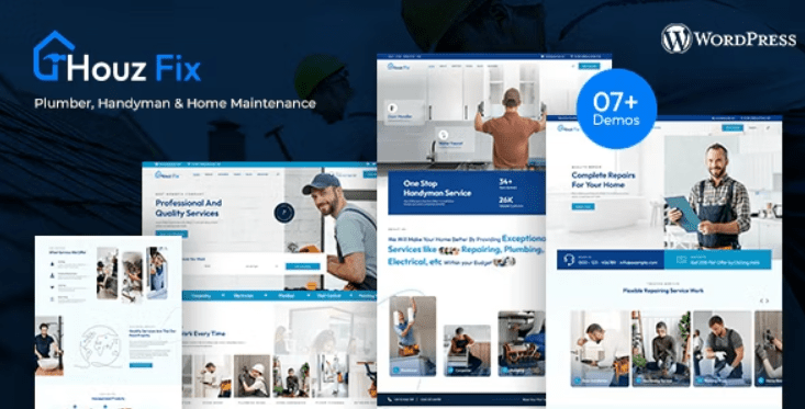 HouzFix Plumber Handyman Services WordPress Theme