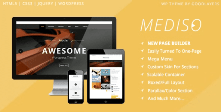 Mediso Corporate One-Page Blogging WP Theme