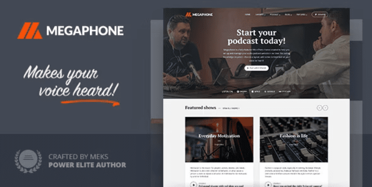 Megaphone Podcast WordPress Theme